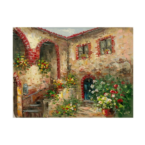 Trademark Fine Art Masters Fine Art Tuscany Courtyard Canvas Wall Art - 35x47