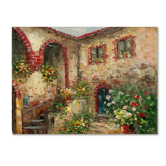 Trademark Fine Art Masters Fine Art Tuscany Courtyard Canvas Wall Art - 18x24