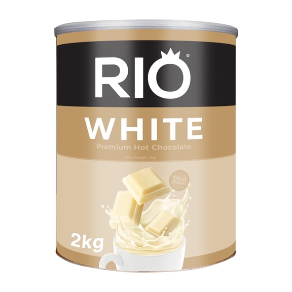 Rio White Premium Hot Chocolate Powder 2kg | 80 Servings | 32% Cocoa