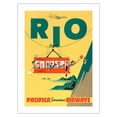thumbnail image 1 of Rio de Janeiro Brazil - Cable Car to Sugar Loaf Mountain - Pacifica International Airways - Vintage Airline Travel Poster c.1950s - Bamboo Fine Art 290gsm Paper (Unframed) 12x16in, 1 of 4
