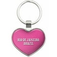 thumbnail image 1 of Rio de Janeiro Brazil - City Country Metal Heart Keychain Key Chain Ring, Multiple Colors Available, 1 of 1