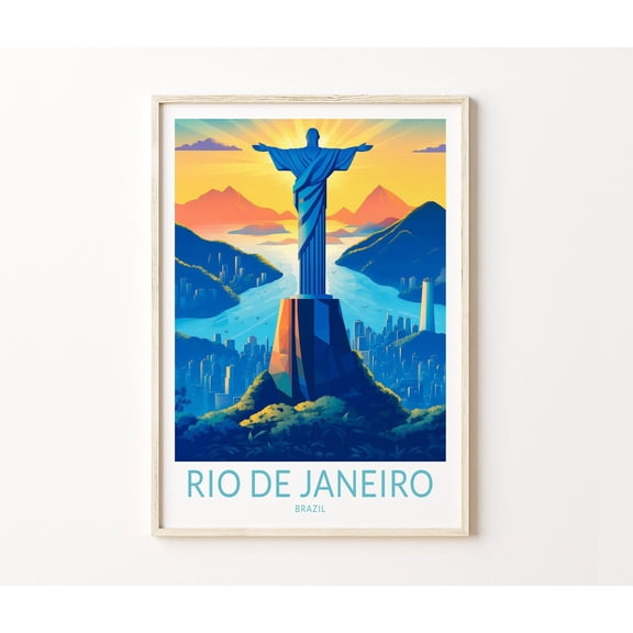 Rio de Janeiro Brazil City Travel Wall Art, Unframed Paper Poster 8x10in