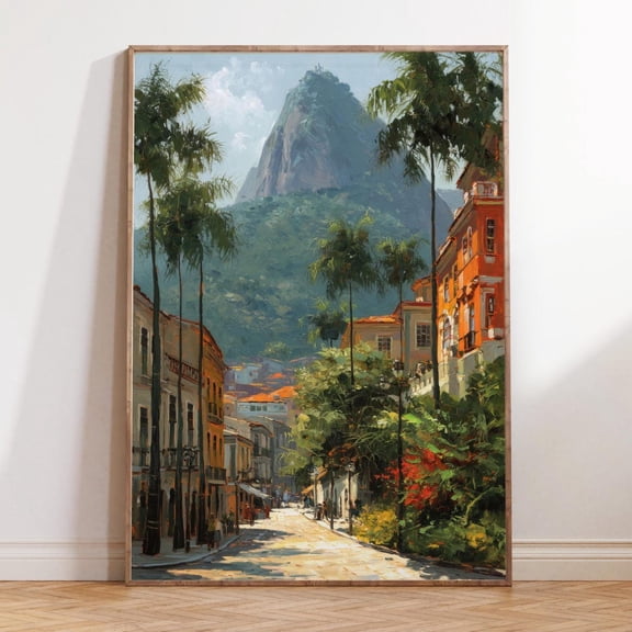 Rio de Janeiro Brazil Tropical Travel City Scenery Wall Art, Unframed Canvas Size 8x12