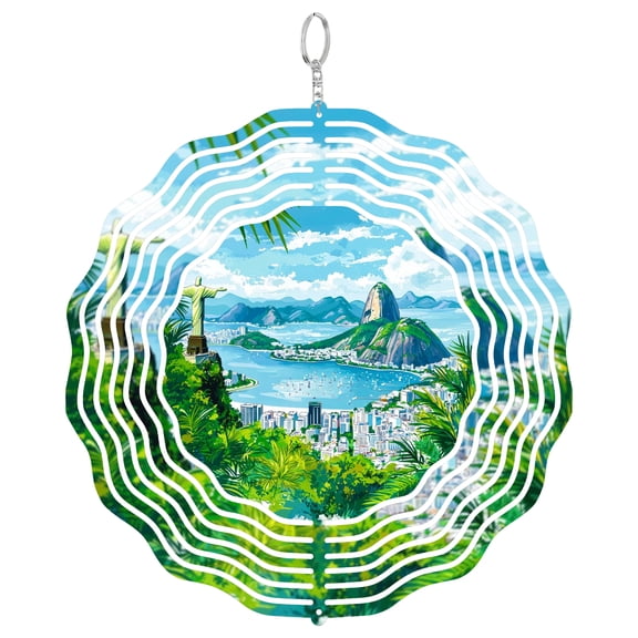 Rio de Janeiro Brazil Wind Spinner, Kinetic Outdoor Yard Decor