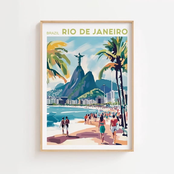 Rio de Janeiro City Travel poster, Rio de Janeiro Brazil Poster poster, Rio de Janeiro City Wall Art, Rio de Janeiro Travel Wall Unframed Paper Print