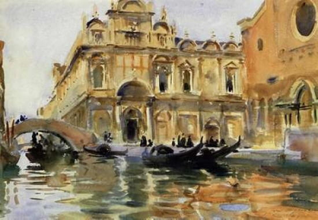 Rio dei Mendicanti Venice 1909-13 Canvas Art - John Singer Sargent (20 x 28)