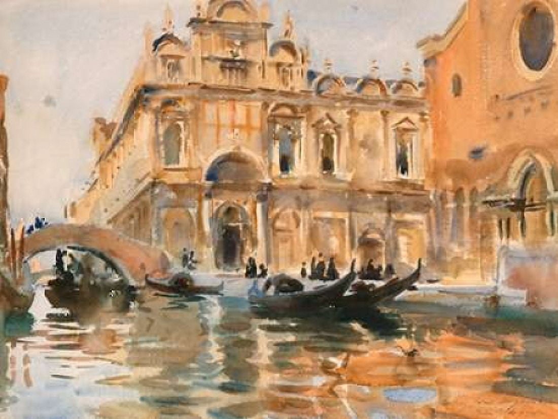 Rio dei Mendicanti - Venice Canvas Art - John Singer Sargent (22 x 28)