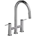 thumbnail image 1 of Riobel Az400 Azure 1.5 GPM Widespread Bridge Pull Down Kitchen Faucet - Chrome, 1 of 6