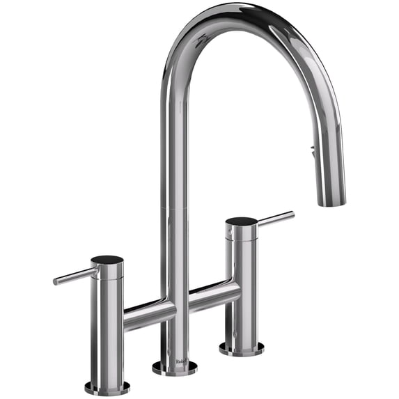 Riobel Az400 Azure 1.5 GPM Widespread Bridge Pull Down Kitchen Faucet - Chrome