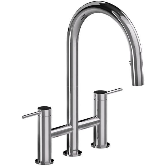 Riobel Az400 Azure 1.5 GPM Widespread Bridge Pull Down Kitchen Faucet - Chrome