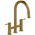 thumbnail image 1 of Riobel Az400 Azure 1.5 GPM Widespread Bridge Pull Down Kitchen Faucet - Gold, 1 of 6