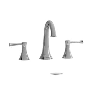 Chrome Modern Widespread Lavatory Faucet with Dual Handles