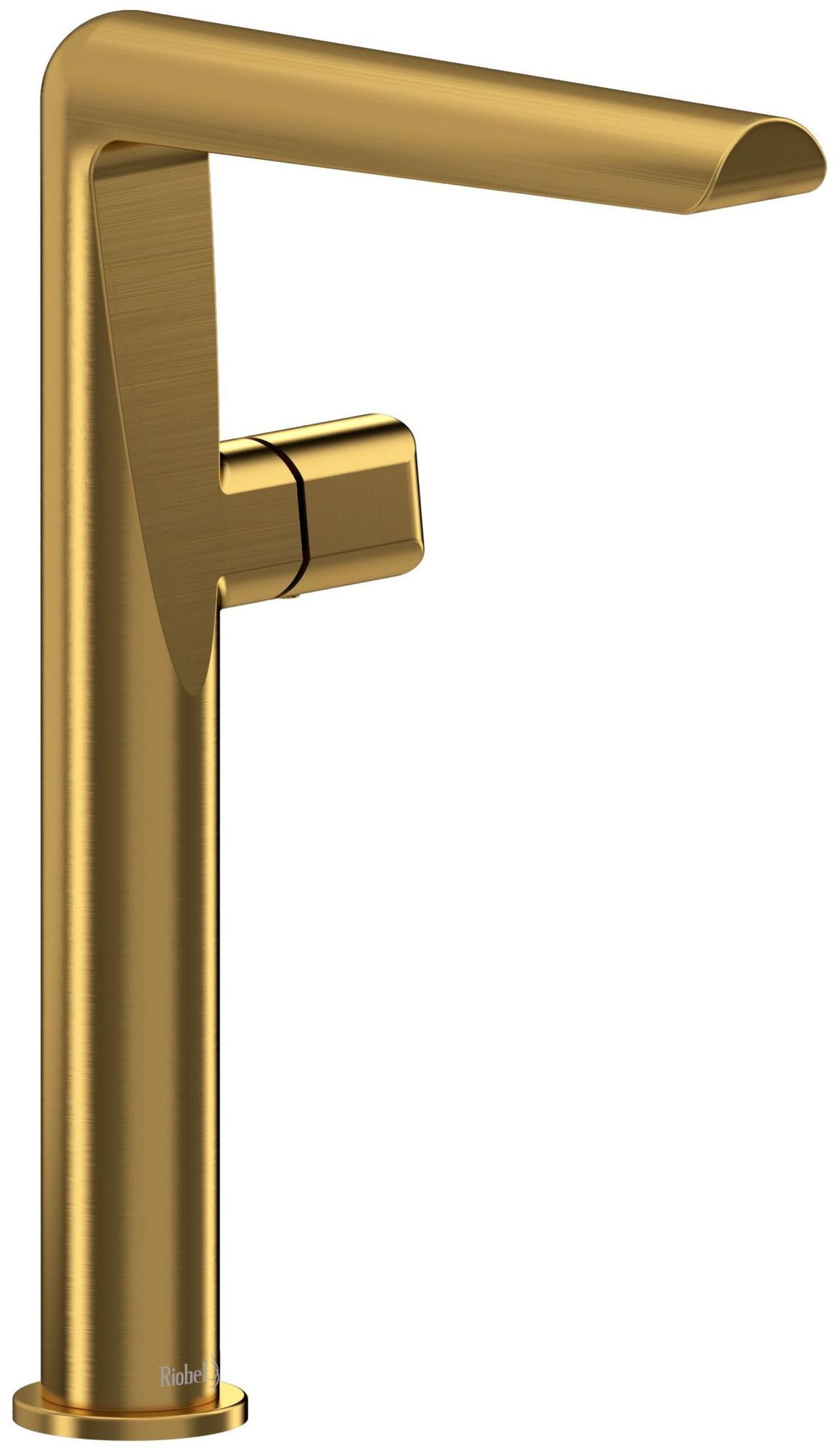 Elegant Brushed Gold Single-Handle Mid Arc Bathroom Faucet