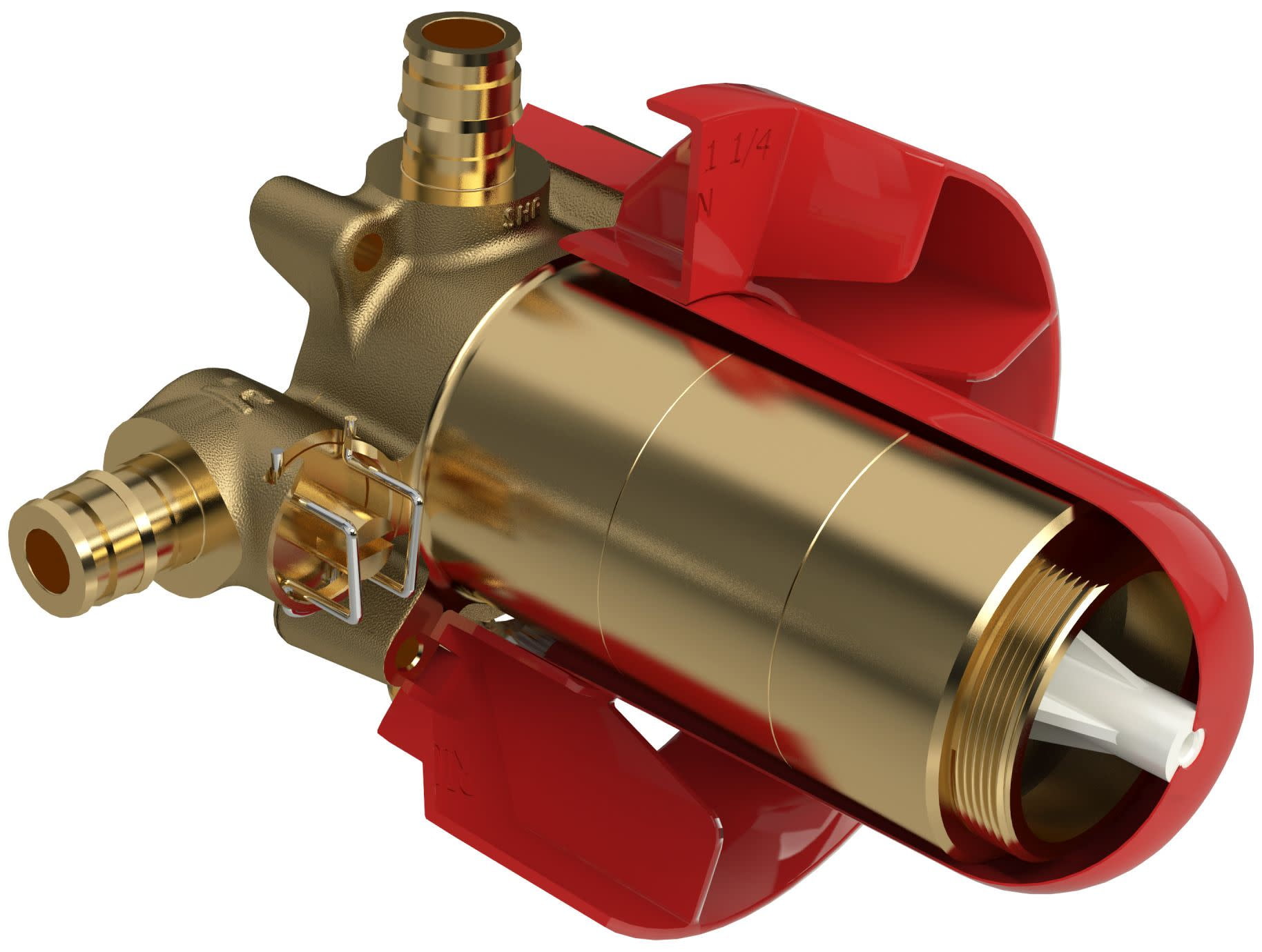 Gold Brass 1/2" Thermostatic Rough-In Valve with 3 Functions