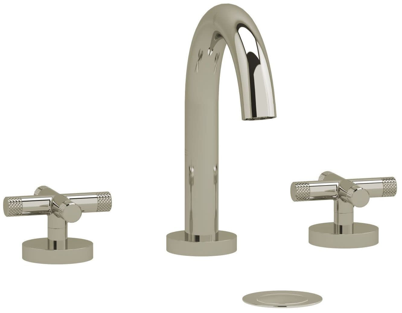 Elegant Polished Nickel Double Cross Handle Mid Arc Bathroom Faucet