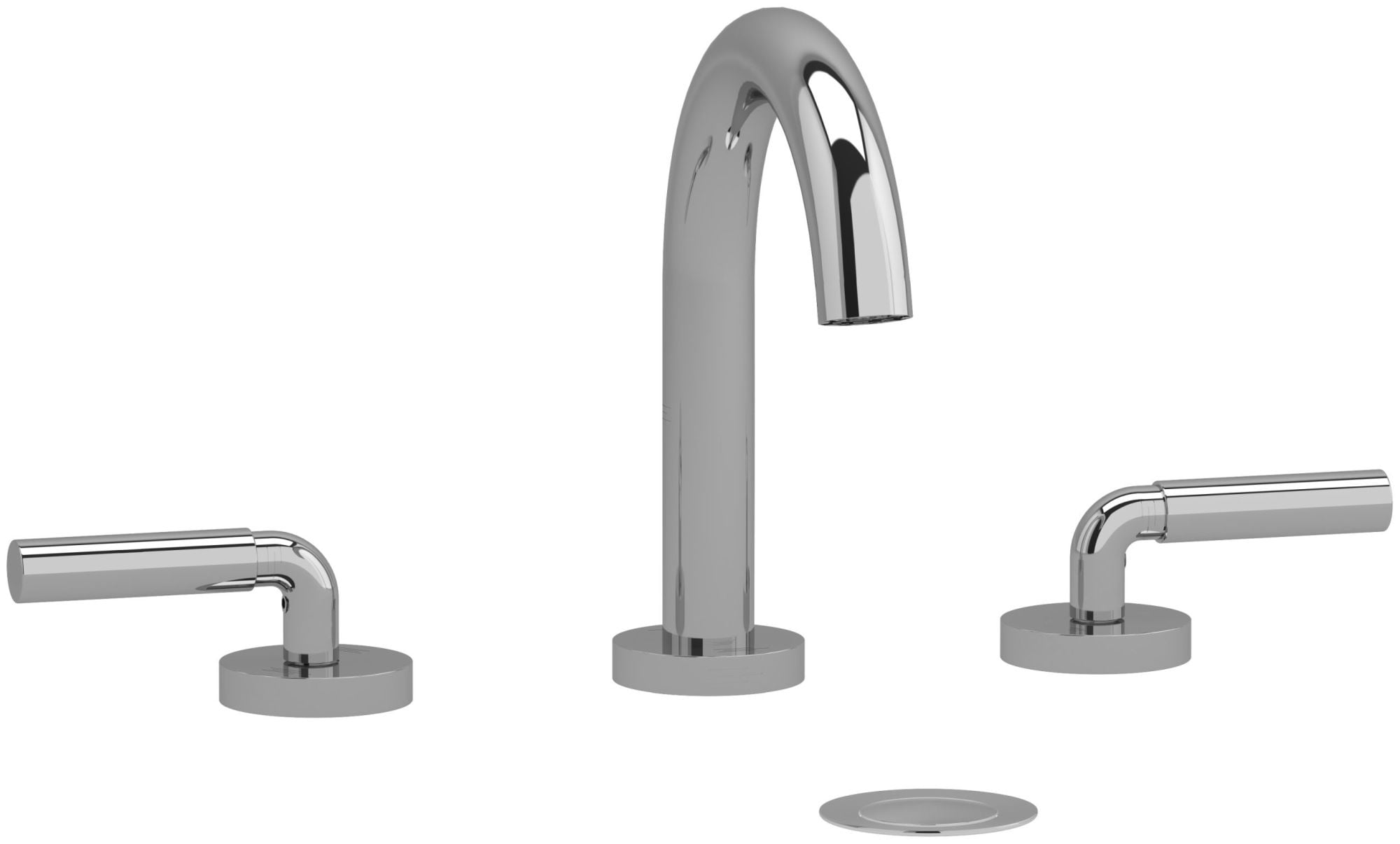 Elegant Chrome Gooseneck Widespread Lavatory Faucet