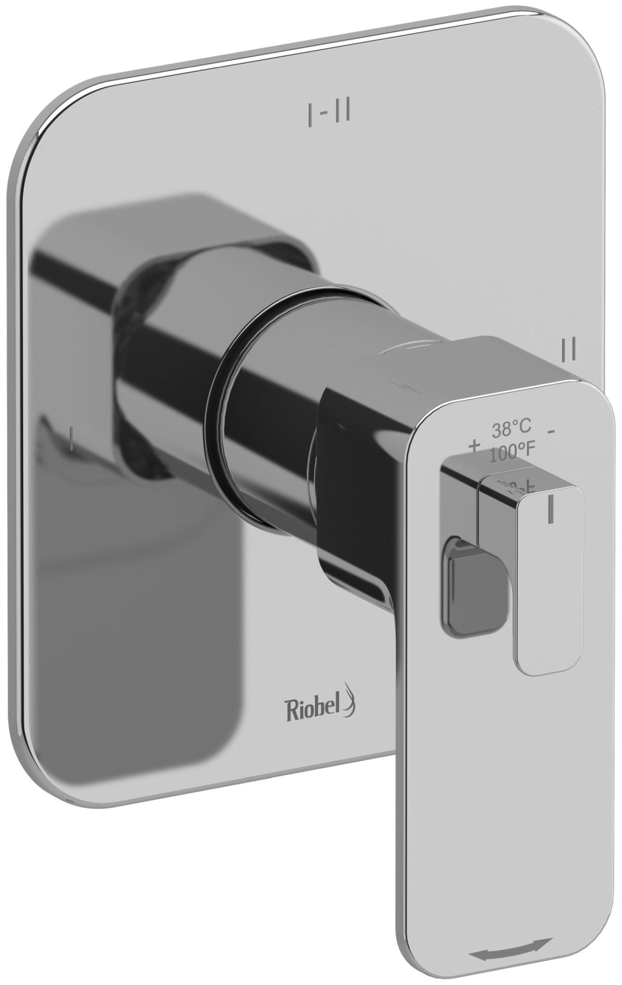 Equinox Chrome Wall-Mounted Lever Thermostatic Valve Trim