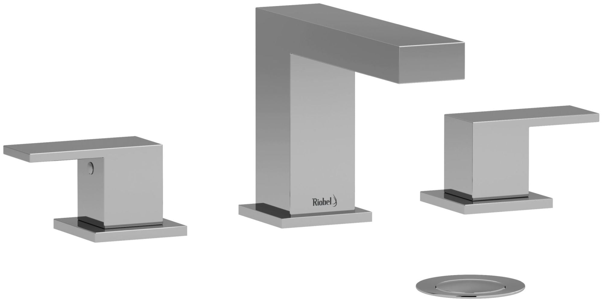 Kubik Modern Chrome Widespread Bathroom Faucet with Dual Lever Handles