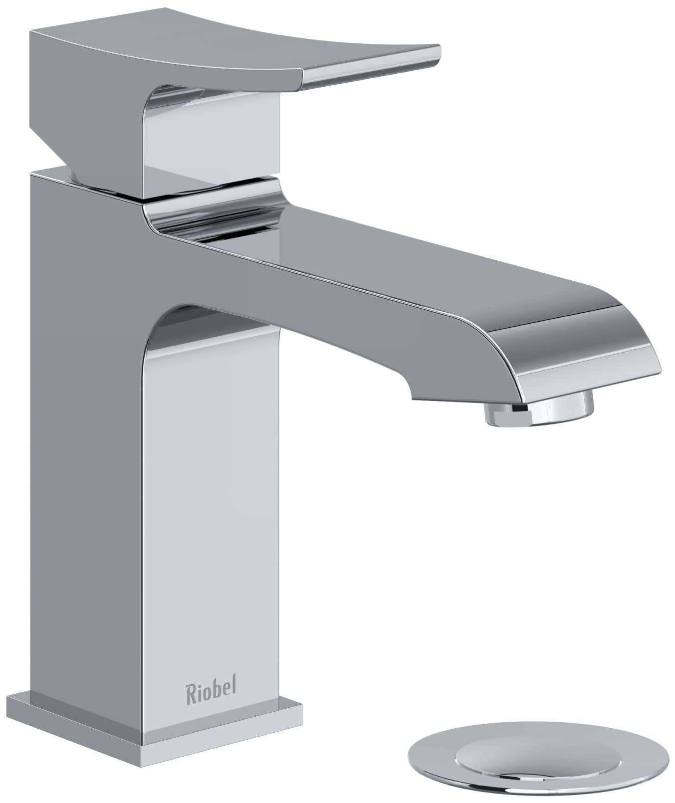 Chrome Single Hole Modern Bathroom Faucet with Drain Assembly