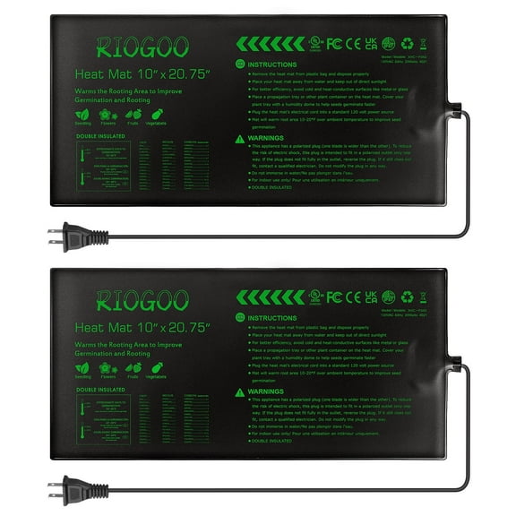 Riogoo 17W 10" x 20.75" Hydroponics Seedling Heat Mat