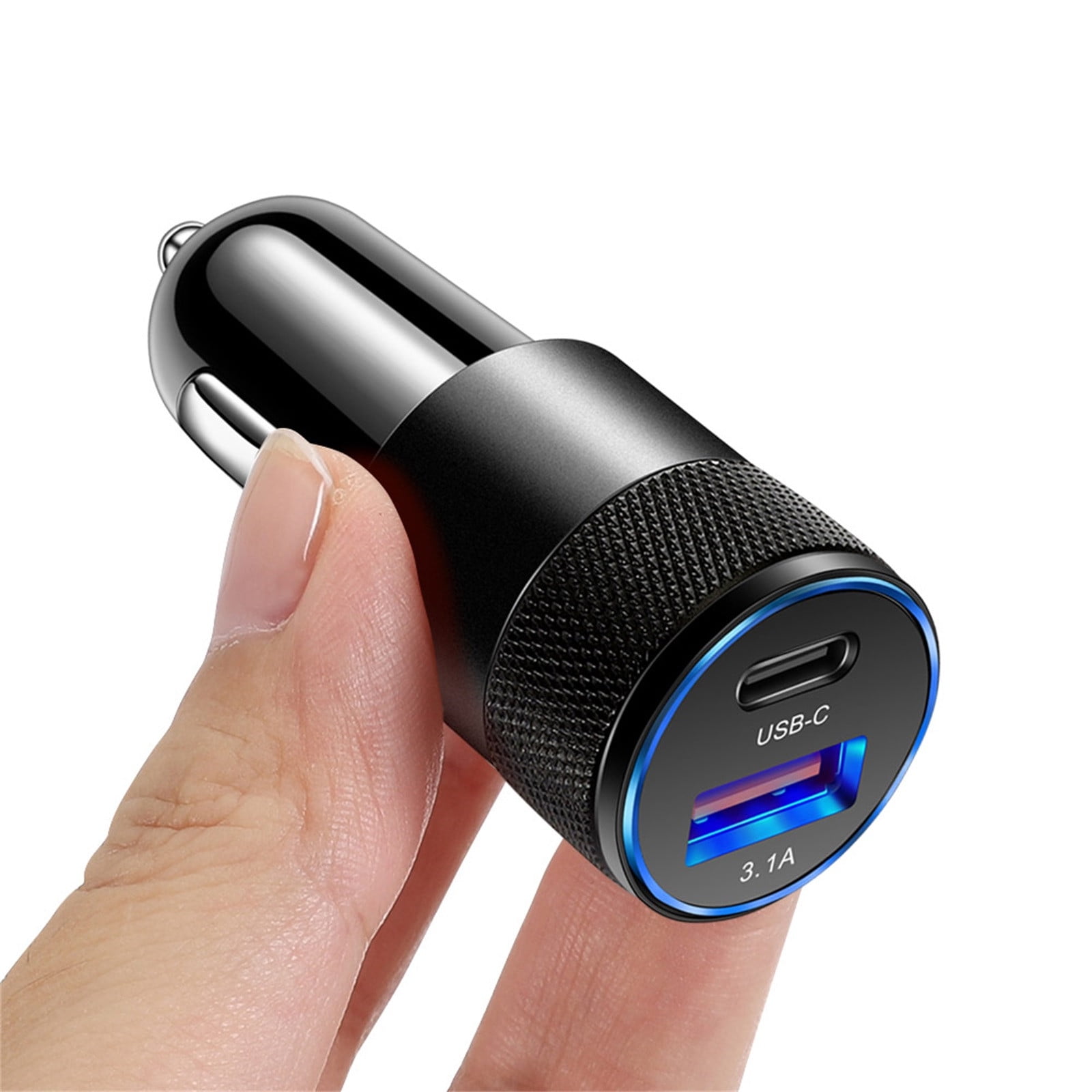 Riohave 15W USB + PD Car Charger Metal Aluminum Alloy Car Charger 3.1a