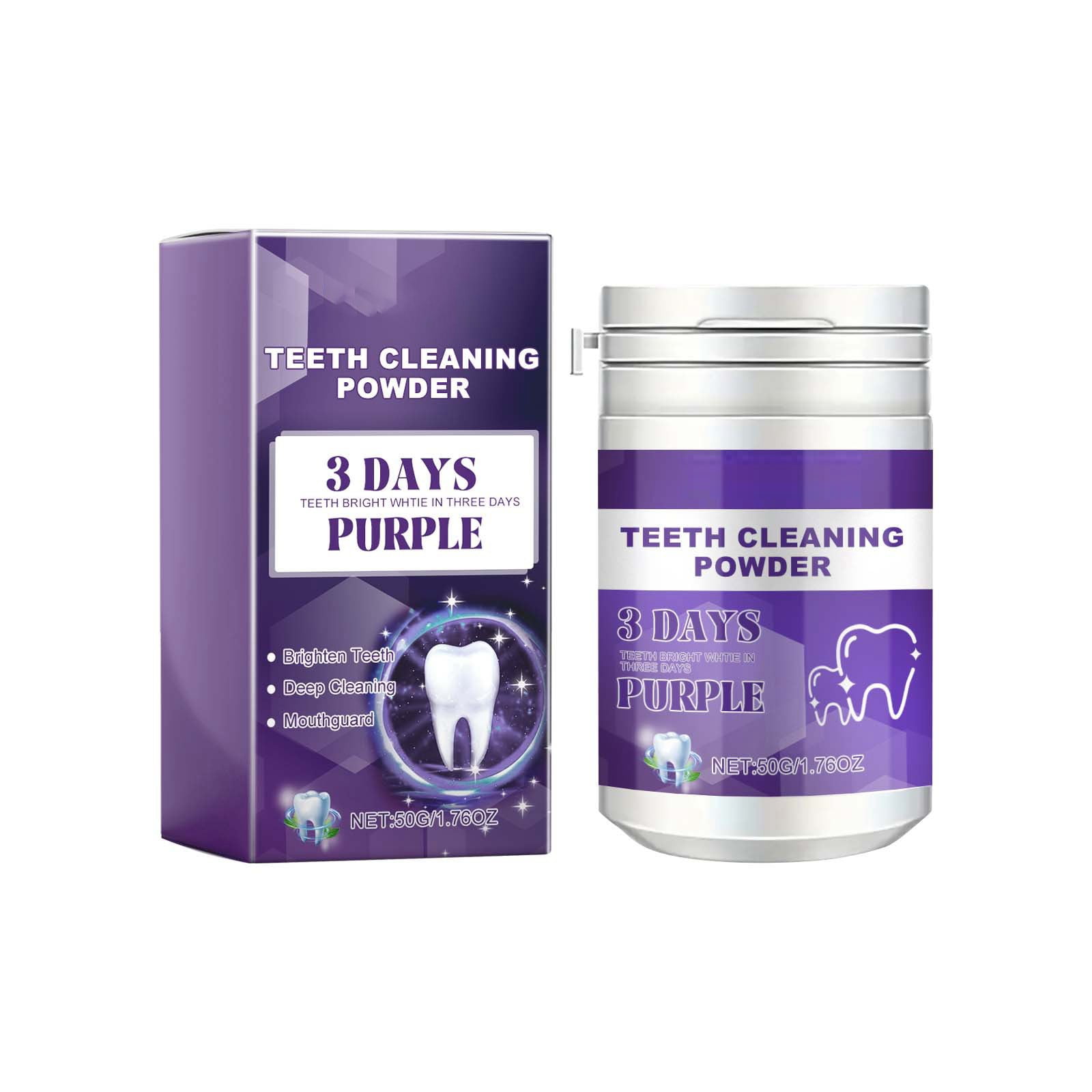 Riohave Purple Teeth Powder Natural Formula For Effective Stain Removal