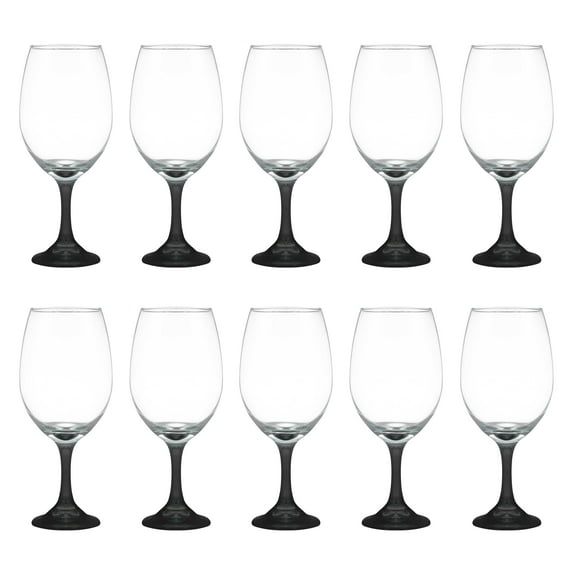 Rioja Grand Wine Glasses 20.75 oz. Set of 10, Bulk Pack - Perfect for Hotel, Bar, Restaurant or Lounge - Black