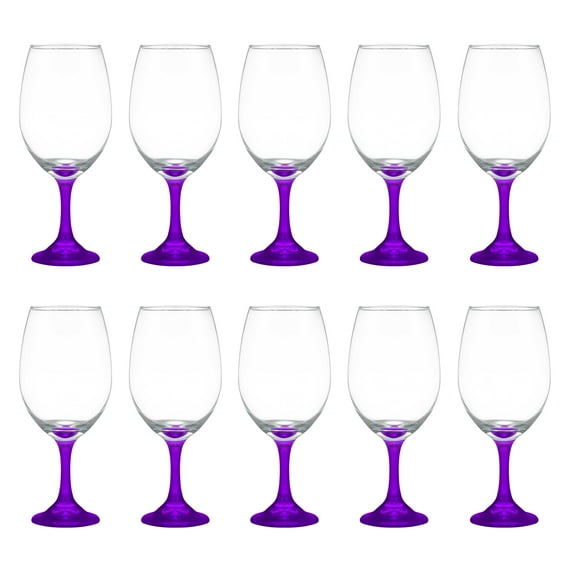 Rioja Grand Wine Glasses 20.75 oz. Set of 10, Bulk Pack - Perfect for Hotel, Bar, Restaurant or Lounge - Purple