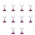 thumbnail image 1 of Rioja Wine Glasses with Stem 10 oz. Set of 10, Bulk Pack - Color Bottom, Perfect for Wedding, Party Favors, Birthday, Bridal Shower Gifts - Pink, 1 of 5