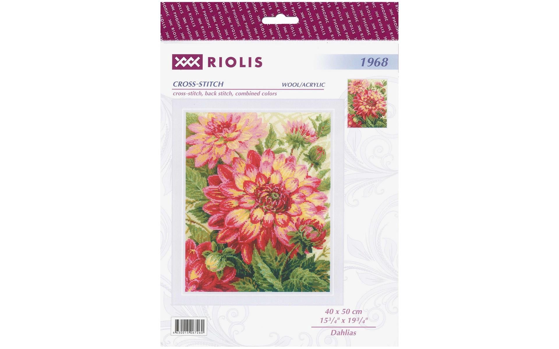 RIOLIS Counted Cross Stitch Kit 15.75"X19.75"-Dahlias (10 Count)