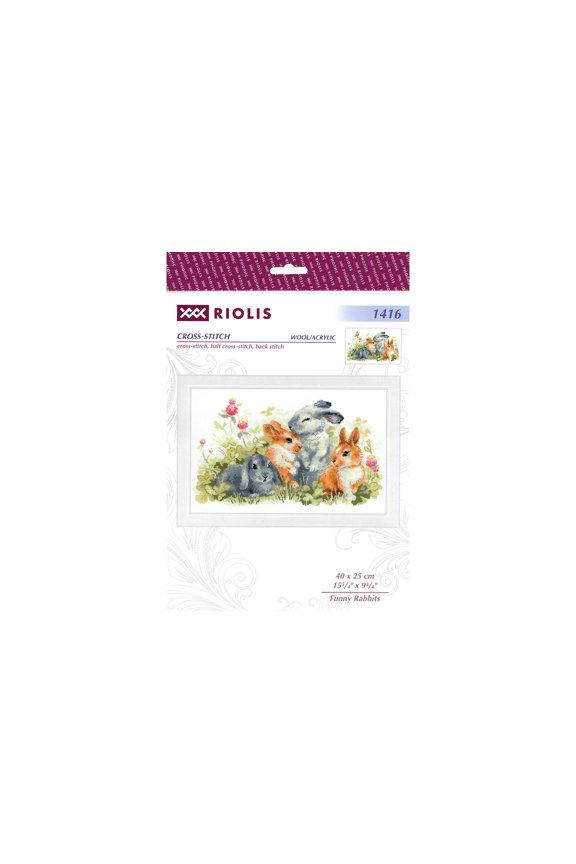 Cross Stitch Kit Funny Rabbits