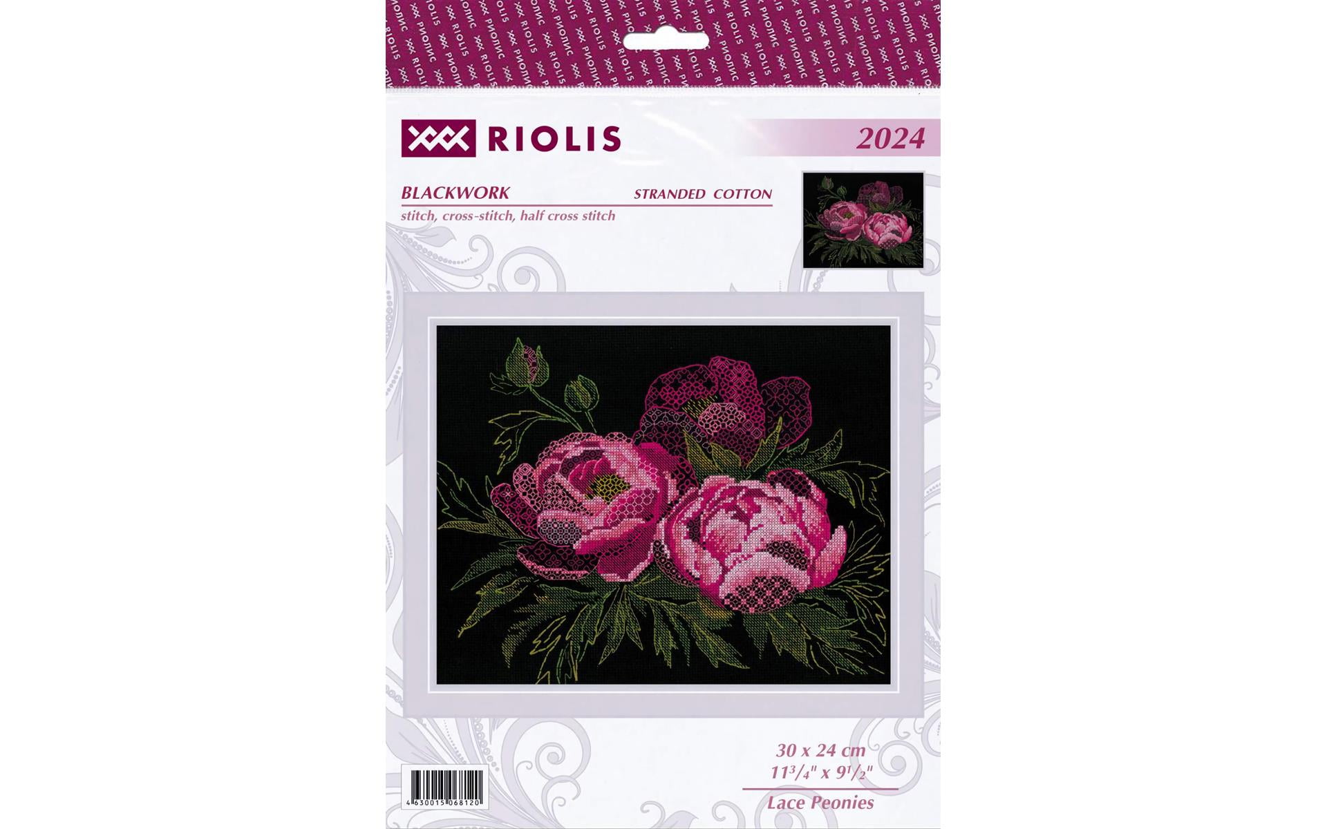 Riolis Cross Stitch Kit Lace Peonies