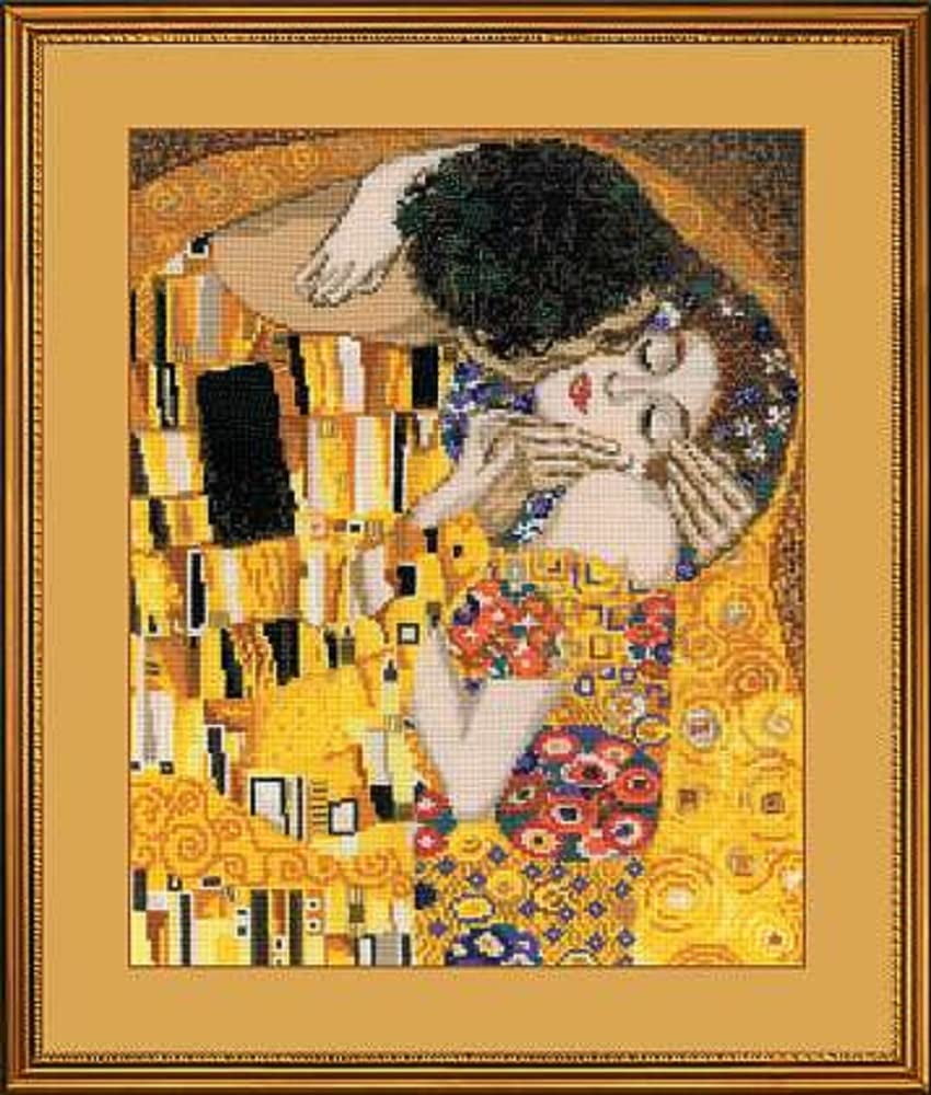 RIOLIS Counted Cross Stitch Kit 11.75"X13.75"-The Kiss/G.Klimt's Painting (14 Count)