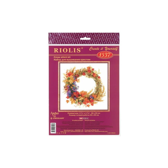 RIOLIS Wreath with Wheat Counted Cross-Stitch Kit