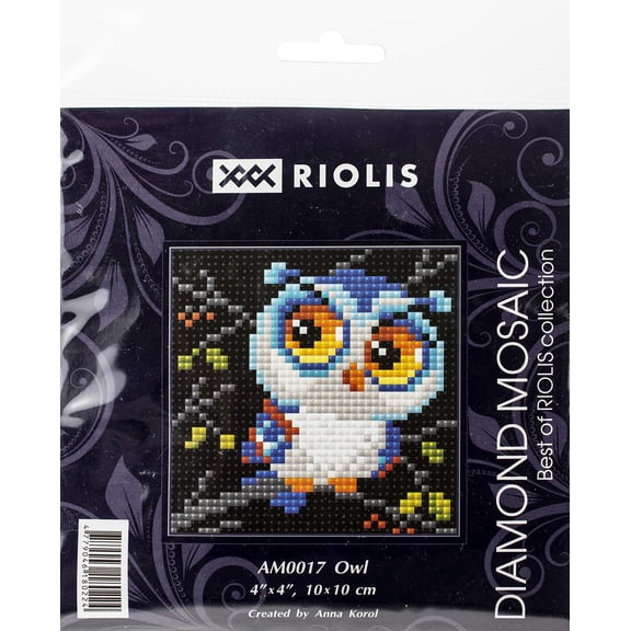 Riolis Diamond Mosaic Kit 4x4" Owl