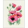 thumbnail image 1 of Riolis R1775 Counted Cross Stitch Kit - Pink Poppies, 1 of 1