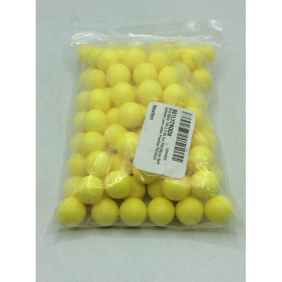 100 X 0.50 Cal. Yellow PVC/Nylon Riot Balls Self Defense Less Lethal Practice Paintball