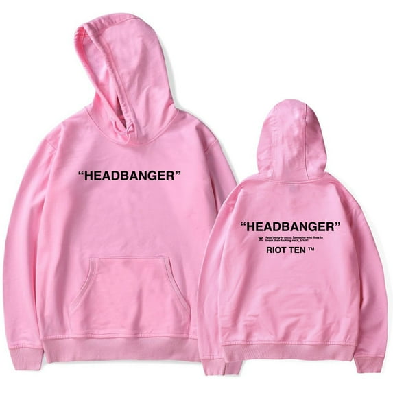 Riot Ten Headbanger Hoodie Letter Printed Pullover Unisex Sweatshirt Fashion Clothes