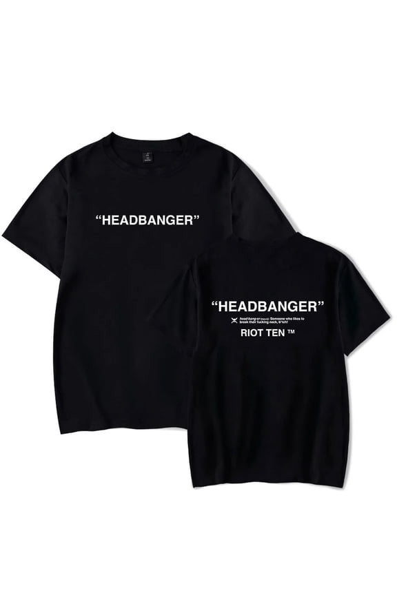Riot Ten Headbanger Short sleeved hip-hop unisex fashionable round neck short sleeved T-shirt