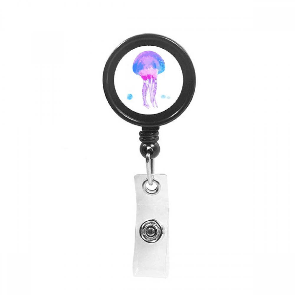 Riotous Profusion Florid Jellyfish Retractable Keychain Badge Holder ID Badge