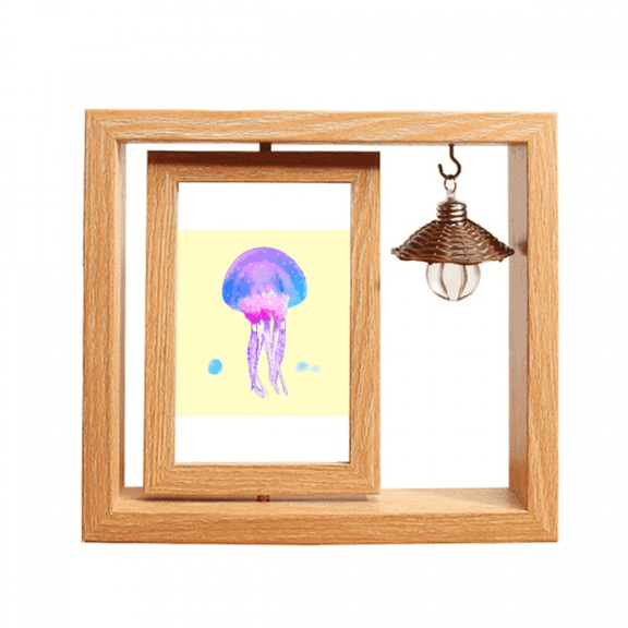 Riotous Profusion Florid Jellyfish Wooden Rotating Picture Photo Frame 4x6
