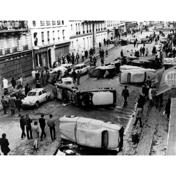 Riots-Auto Barricade On Guy Lussac Street In Paris During The Riots Of 1968.. Courtesy Csu Archives Everett Collection