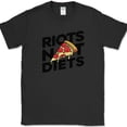 thumbnail image 1 of Riots Not Diets Pizza T-Shirt Funny Food Humor Slice Gift Joke Novelty Tee - Black, L, 1 of 1