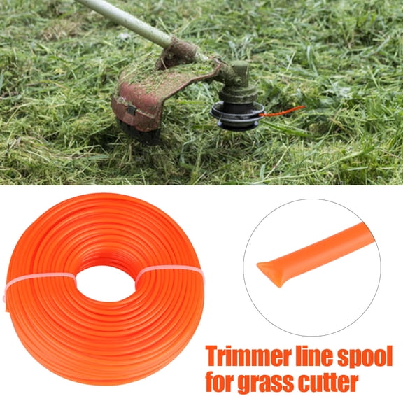 Riousery 0.118 in (3mm) Round String Trimmer Line Nylon Cord Wire for Petrol Grass Cutter, 164.04 ft (50m) Heavy Duty Weed Eater String, Orange