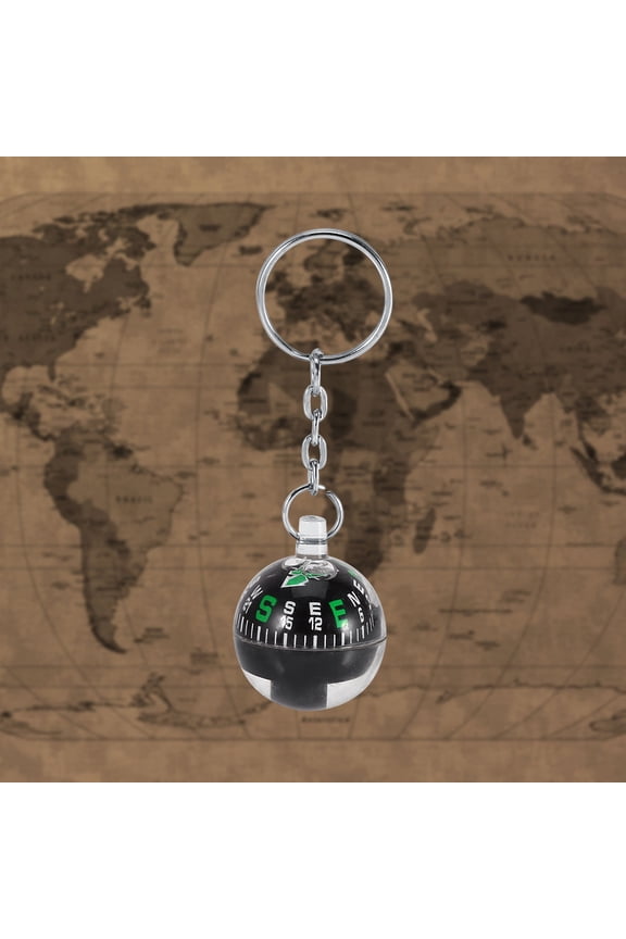 1.1 inches / 28mm Ball Keychain Liquid Filled Compass for Camping, Hiking, Backpacking, Travel, and Outdoor Wilderness Survival, Essential Mini Navigation Keyring Gear