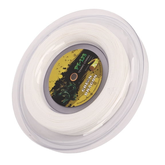 Riousery 1.25mm Tennis Racket String Double Ribbed Pattern Polyester Tennis String 200M Reel Durable Hard Racquet String for Teenagers and Adults Replacement String White