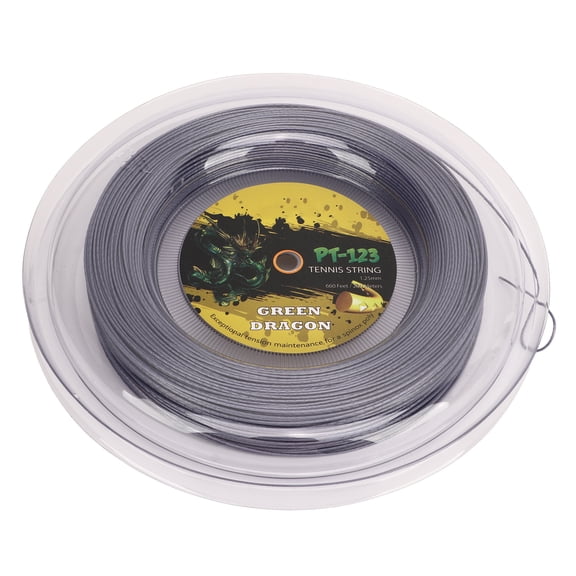 Riousery 1.25mm Tennis Racket String Double Ribbed Pattern Polyester Tennis String 200M Reel Durable Hard Racquet String for Teenagers and Adults Replacement String Silver Gray