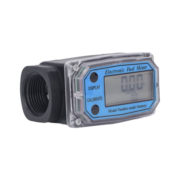 Riousery 1.3 in / 3.3 cm Electronic Turbine Fuel Flow Meter Digital Display Gear Fuelmeter Measuring Device for Diesel Kerosene Gasoline with Built-in Battery Blue Edition