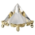 thumbnail image 1 of Riousery 1.5 inches / 3.8 cm Pyramid Prism Meditation Crystal Carved Figurine with Gold Stand for Home Office Art Decor Desktop Ornament Decorative Knick-Knack, 1 of 9