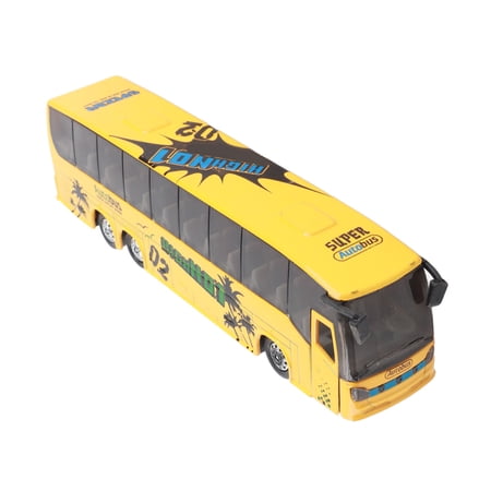 Riousery 1:50 Scale Alloy Transit Bus Model Toy with Lights and Music, Pull-Back Simulation Vehicle for Children (Yellow, 7.5 inches / 19 cm)